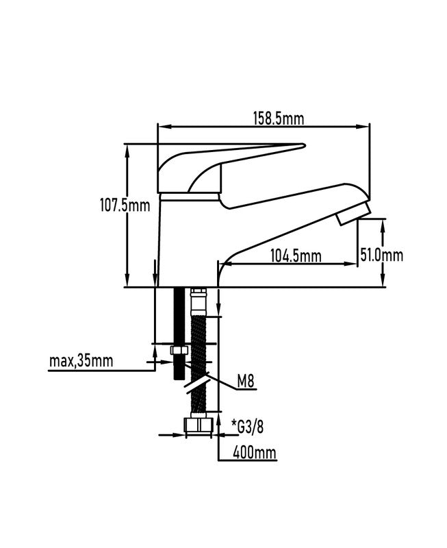 Grifo monomando de lavabo serie Nilo – imagen 2 de 2