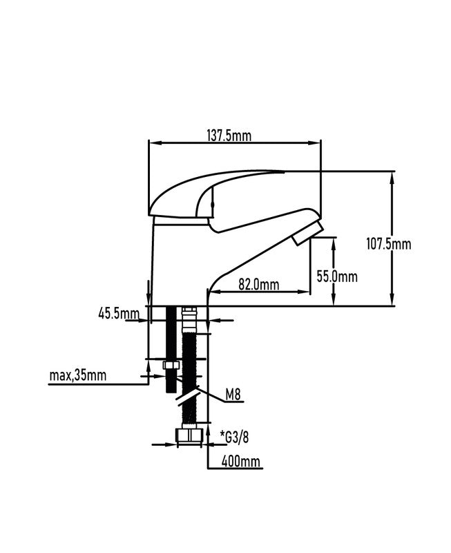 Grifo monomando de lavabo serie Rin – imagen 2 de 2