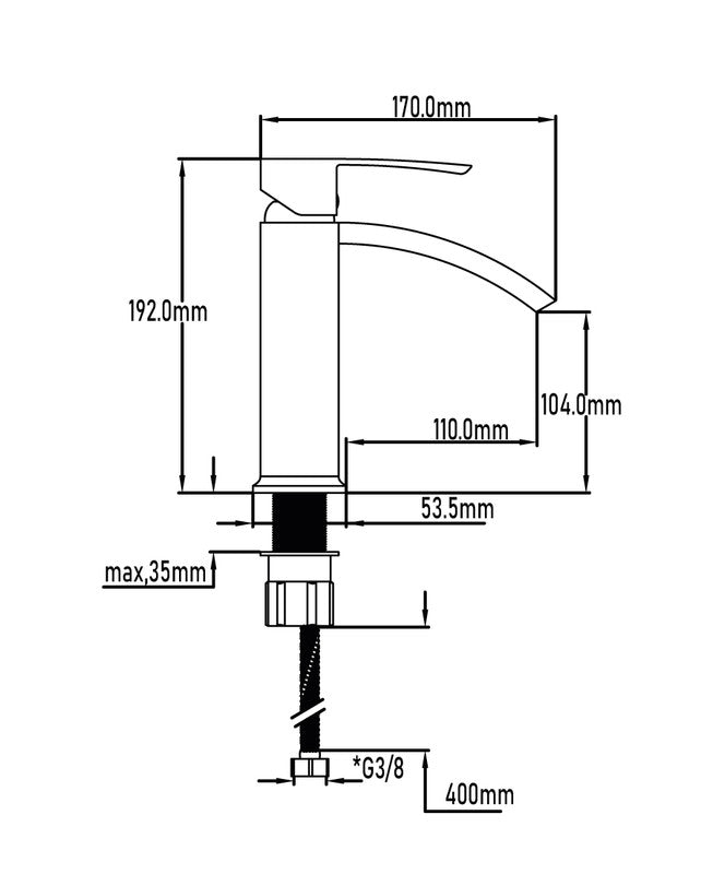 Grifo monomando de lavabo serie Obi – imagen 2 de 2