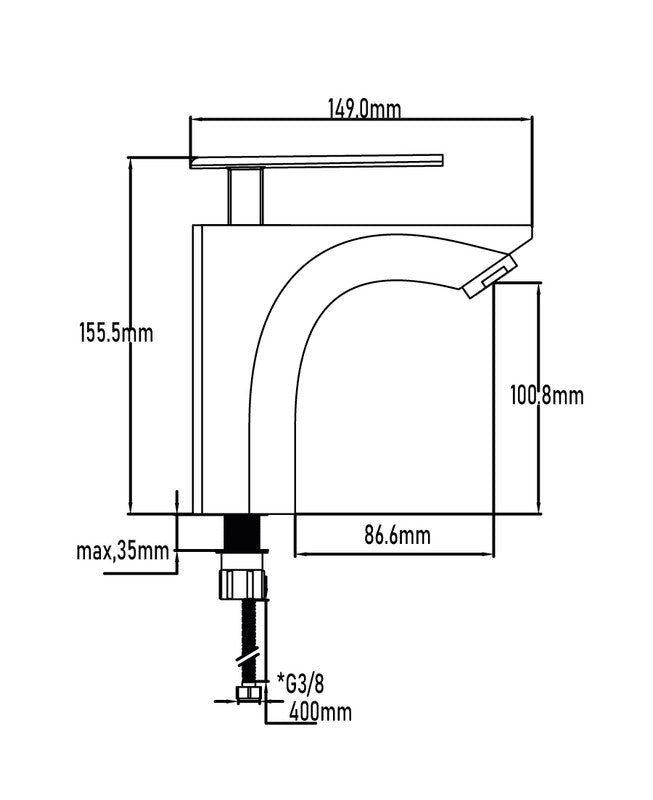 Grifo monomando de lavabo serie Amur – imagen 2 de 2