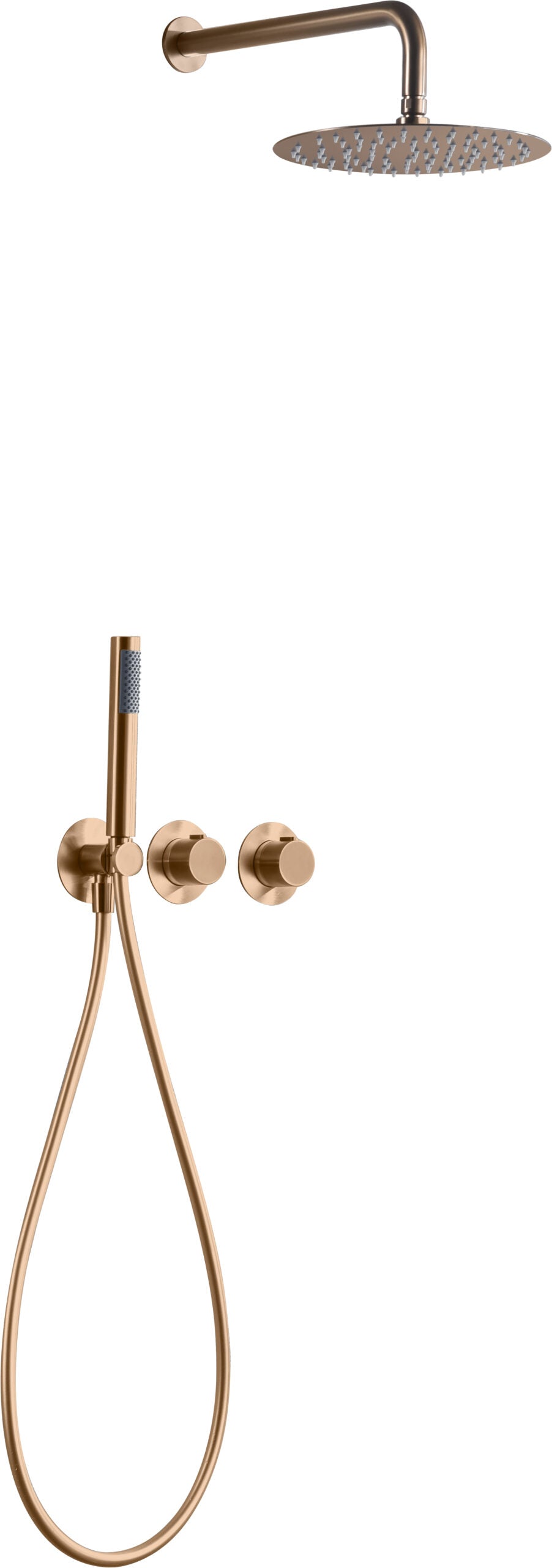 Conjunto de ducha monomando empotrado Assen IMEX – Oro rosa cepillado