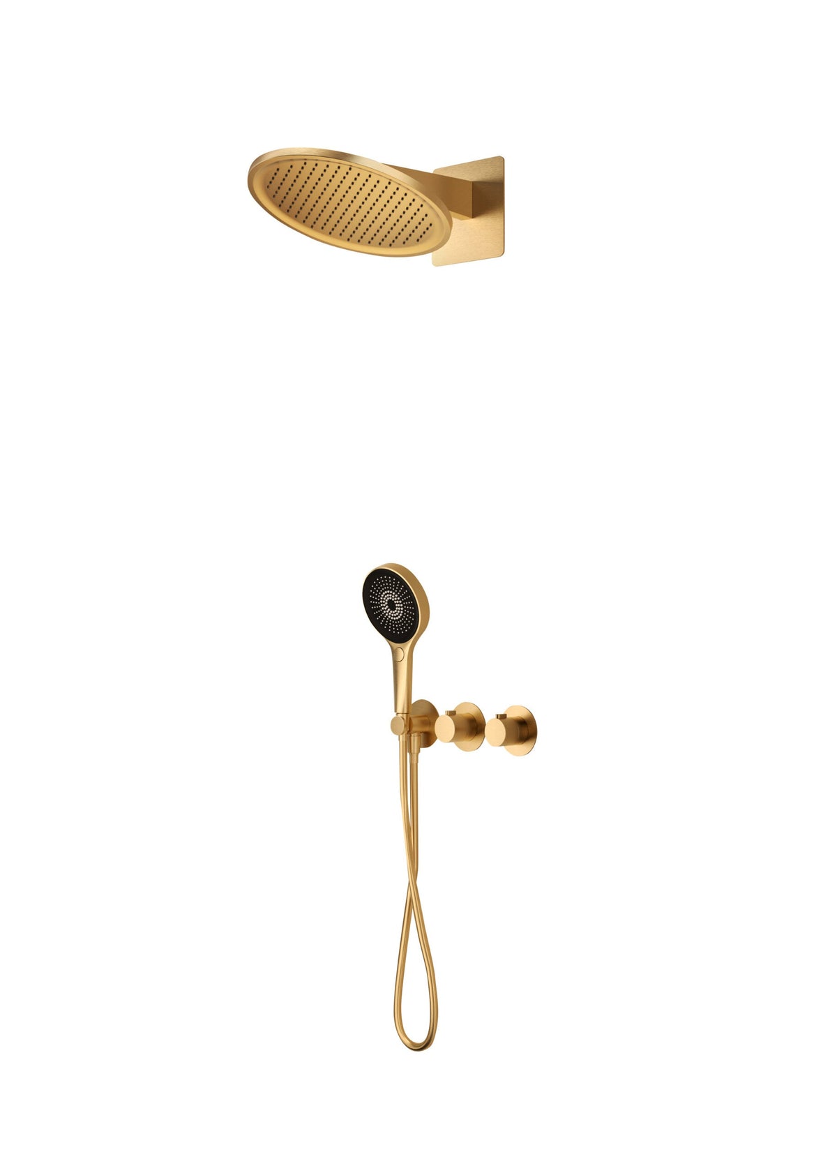 Conjunto de ducha termostático empotrado Bolonia Imex – Oro cepillado