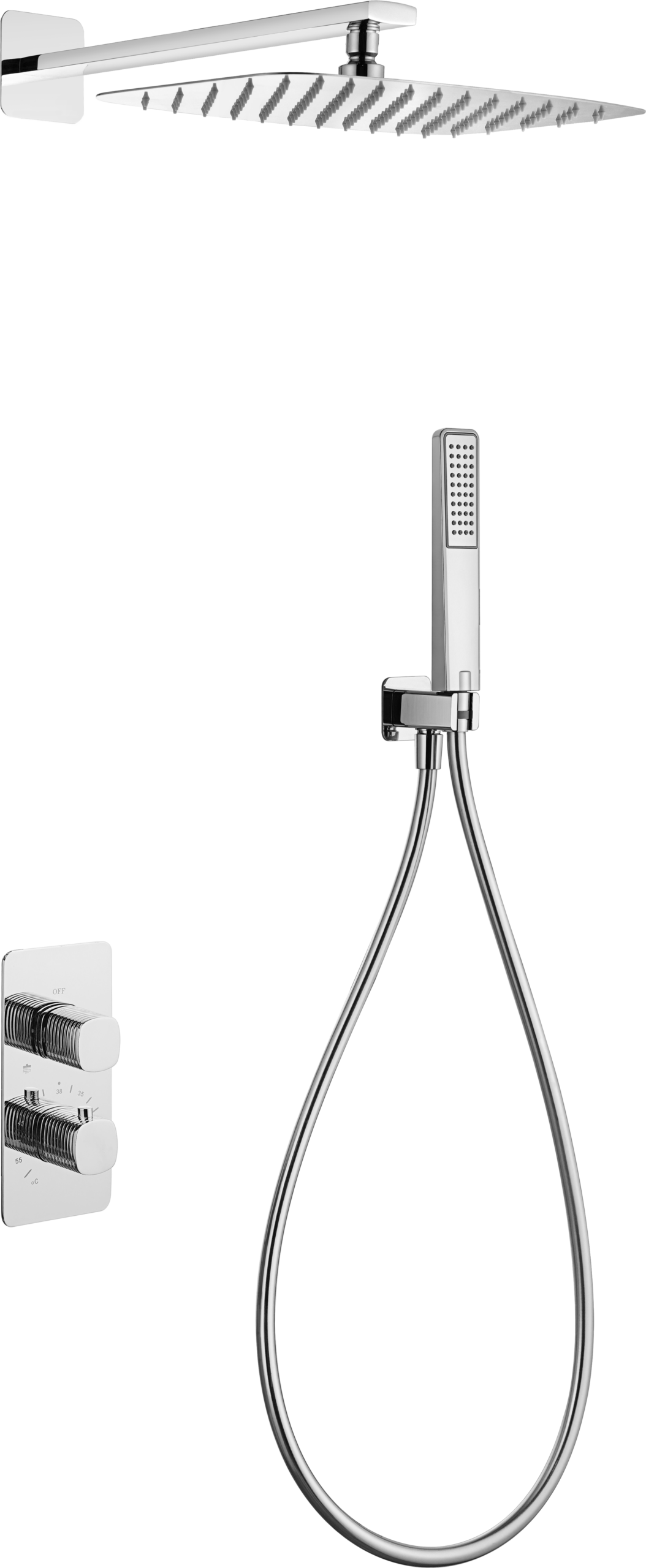 Conjunto de ducha termostático empotrado Firenze Imex – Cromo
