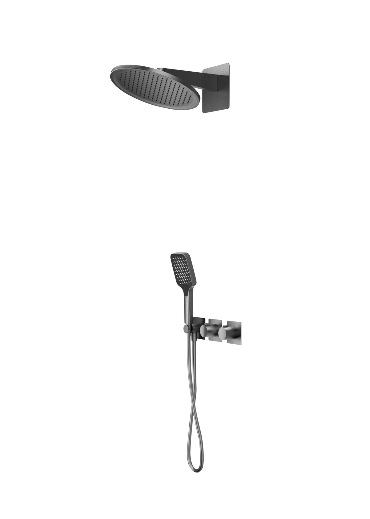Conjunto de ducha termostático empotrado Inari IMEX – Black gun metal – imagen 6