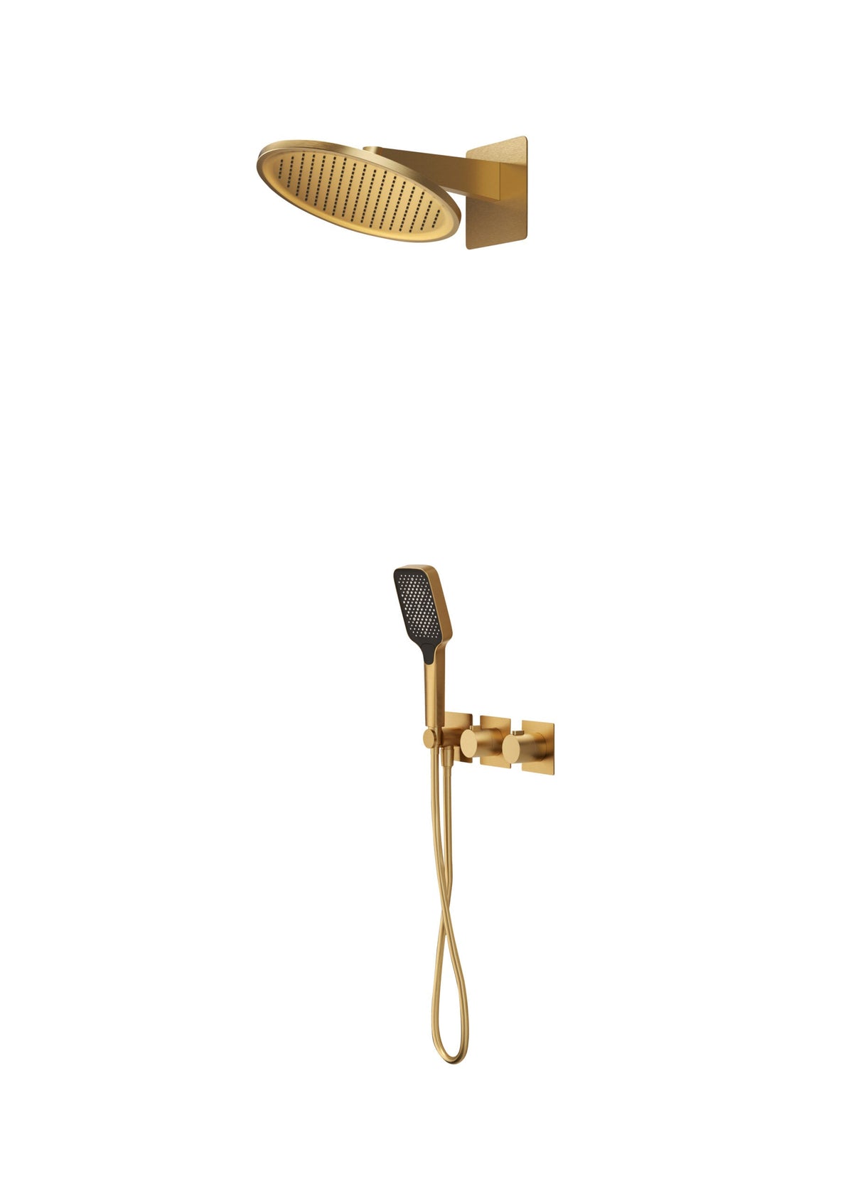 Conjunto de ducha termostático empotrado Inari IMEX – Oro cepillado – imagen 16