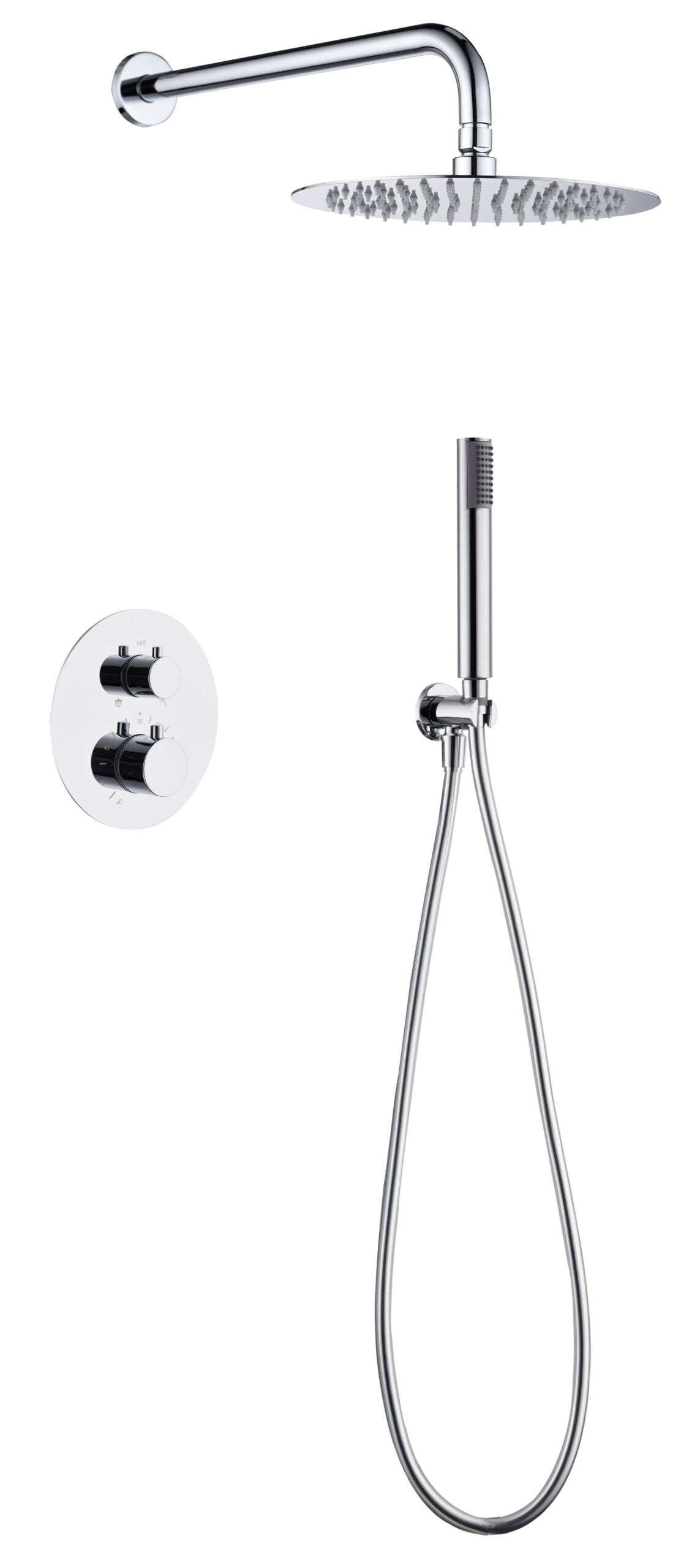 Conjunto de ducha termostático empotrado Monza Imex – Cromo