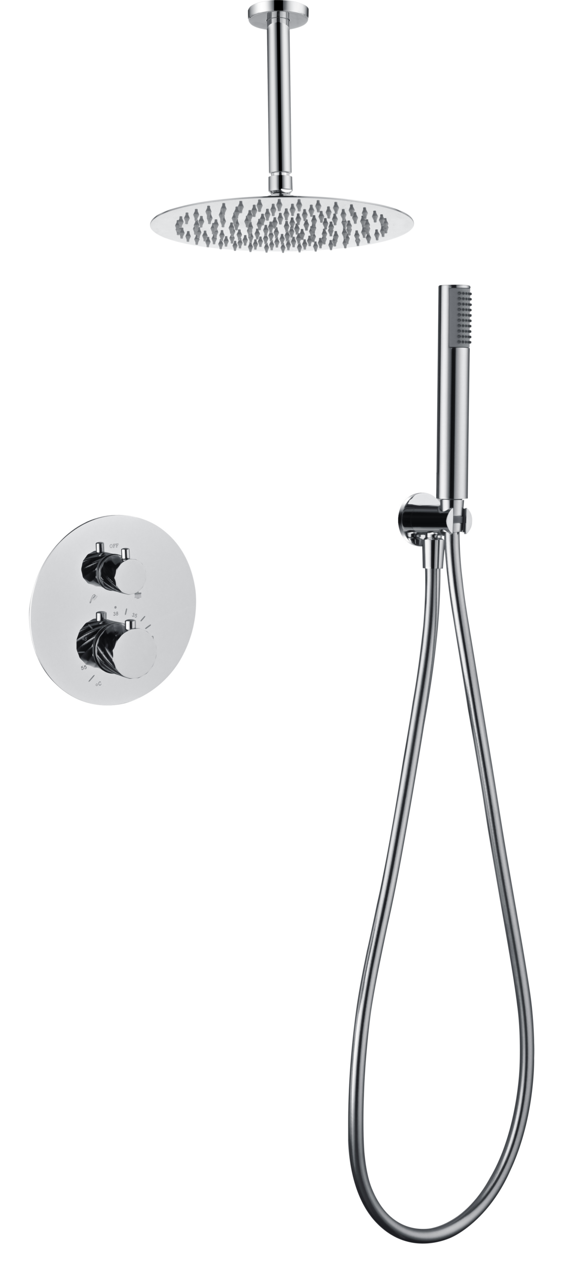 Conjunto de ducha termostático empotrado Palau Imex – Cromo