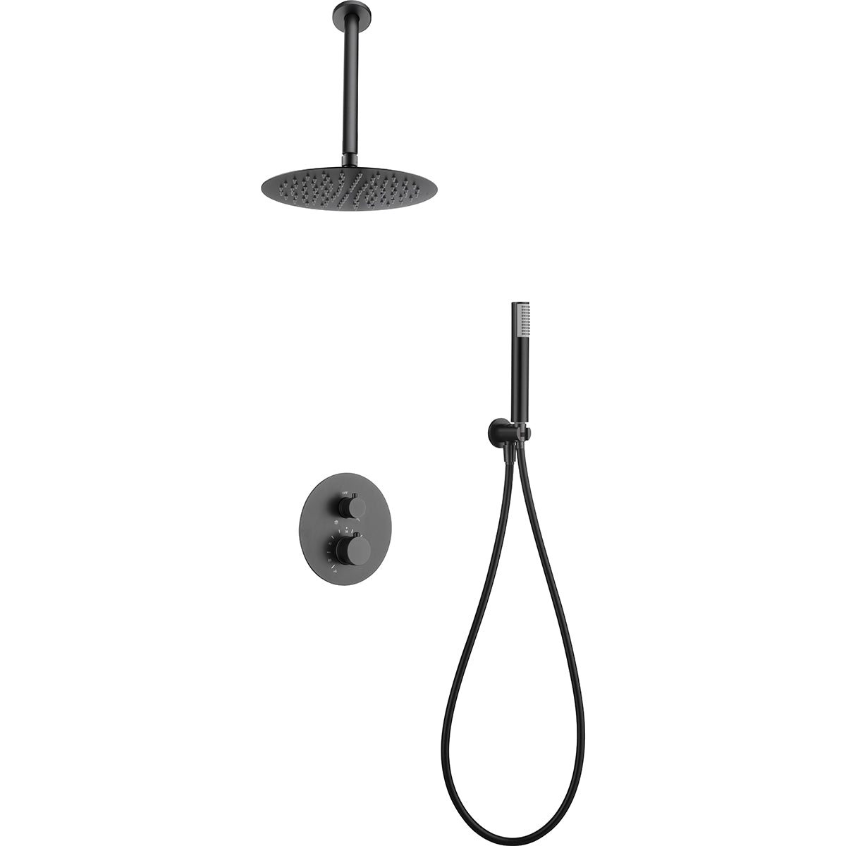 Columna de ducha termostática empotrada Top Imex – Black gun metal