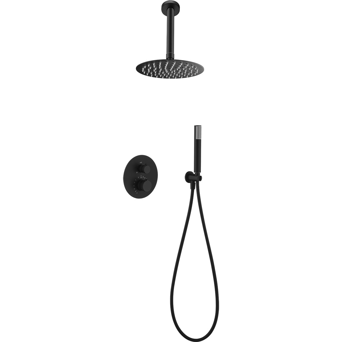 Columna de ducha termostática empotrada Top Imex – Negro mate