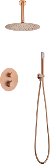 Columna de ducha termostática empotrada Top Imex – Oro rosa cepillado