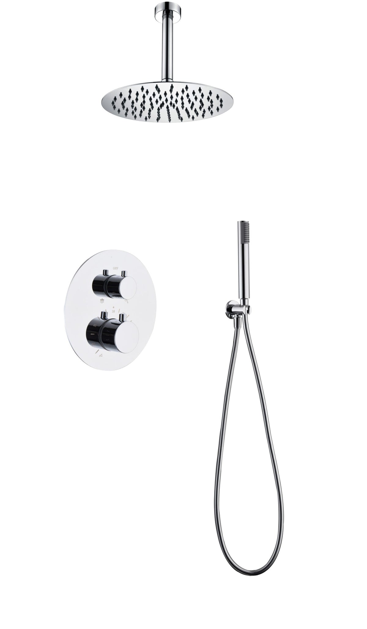 Conjunto de ducha termostático empotrado Tívoli Imex – Cromo