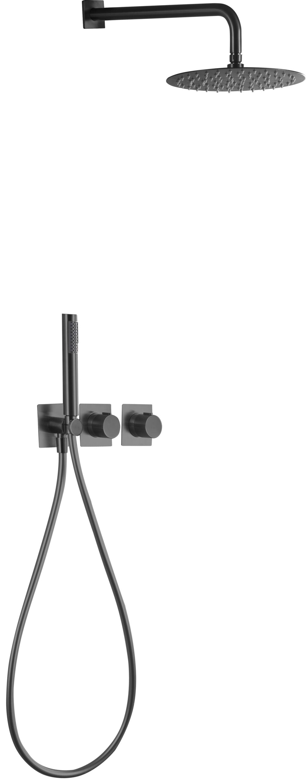 Conjunto de ducha termostático empotrado Tíbet Imex – Black gun metal