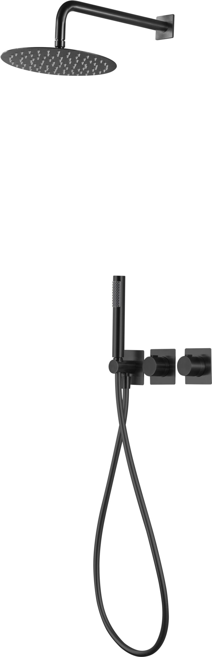 Conjunto de ducha termostático empotrado Tíbet Imex – Negro mate