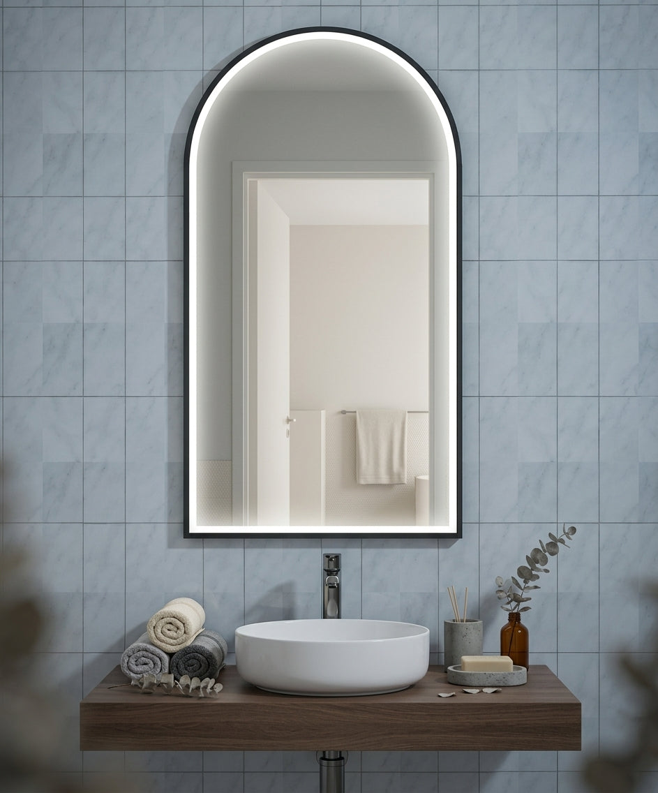 Espejo de baño LED ovalado con marco iluminado Roma – imagen 2
