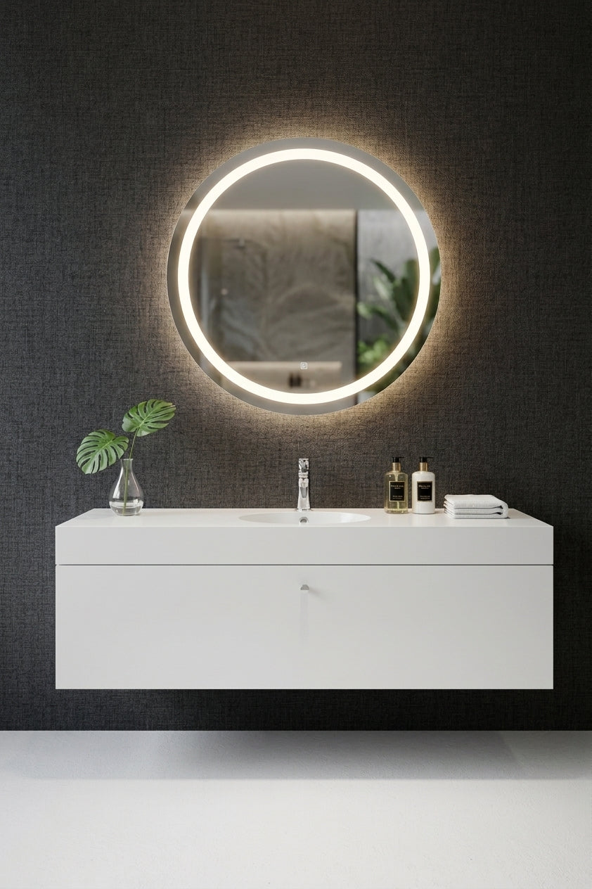 Espejo de baño LED redondo con luz frontal Rand – imagen 2