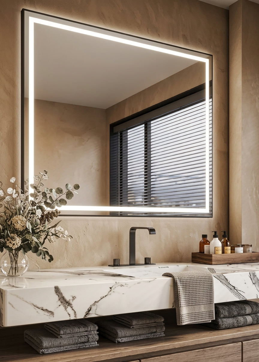 Espejo de baño LED rectangular retroiluminado Runo – imagen 1