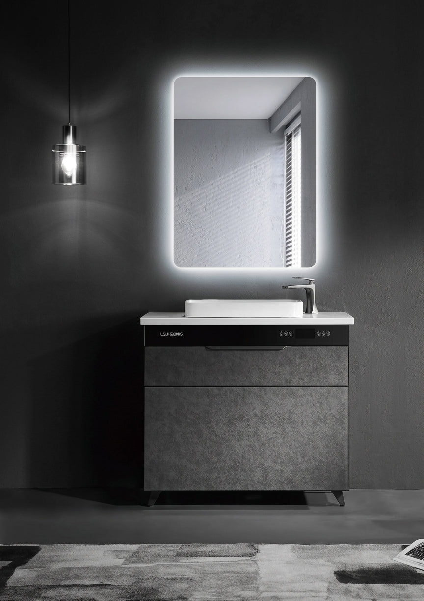 Espejo de baño LED rectangular retroiluminado Dinamarca – imagen 4