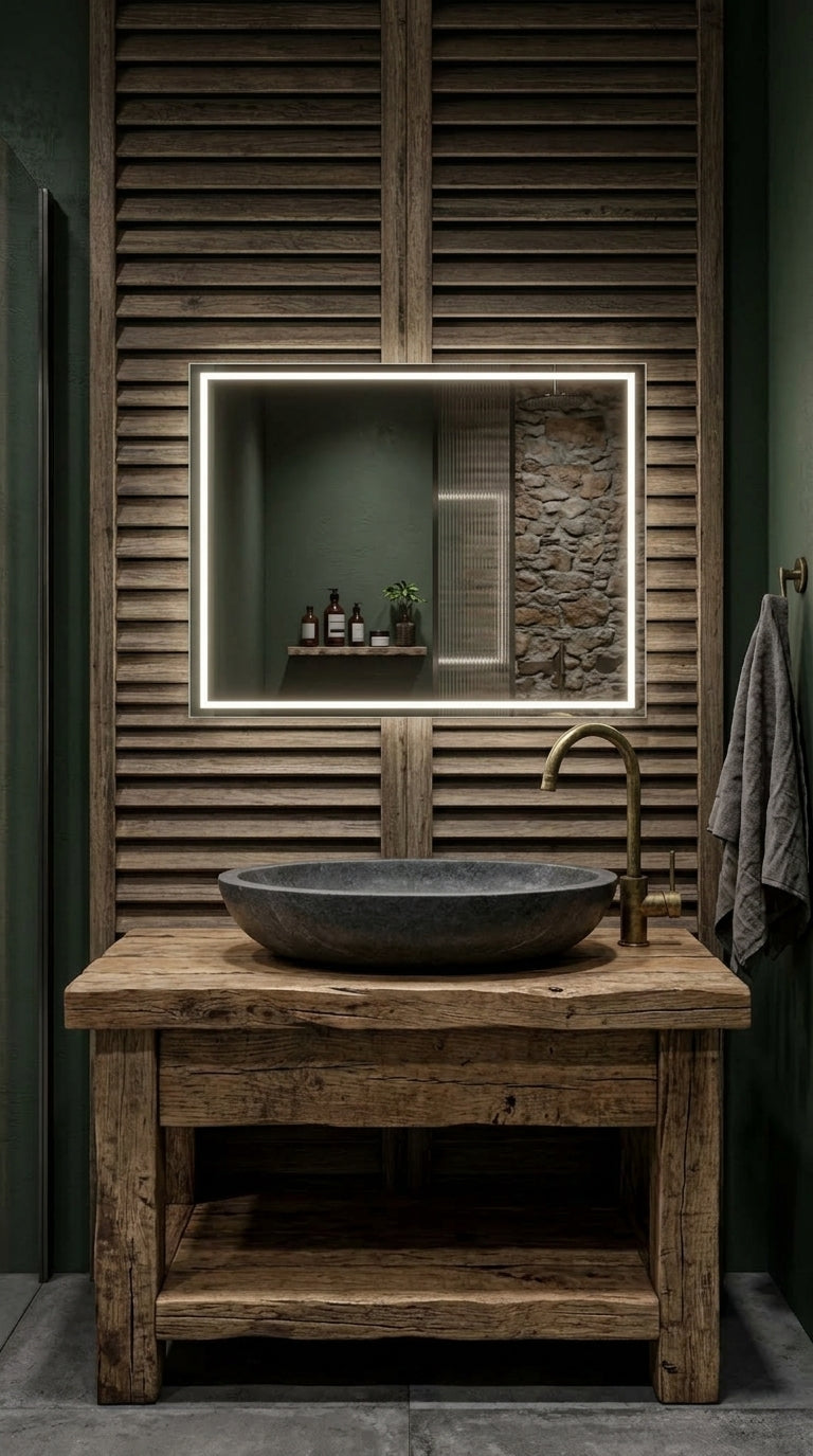 Espejo de baño LED rectangular con luz frontal Cedrus – imagen 4