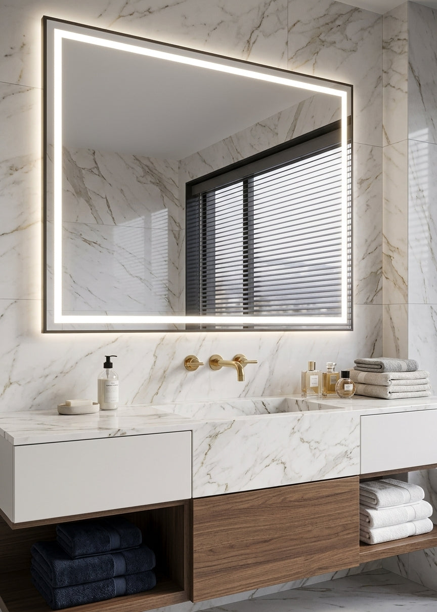 Espejo de baño LED rectangular retroiluminado Runo – imagen 2