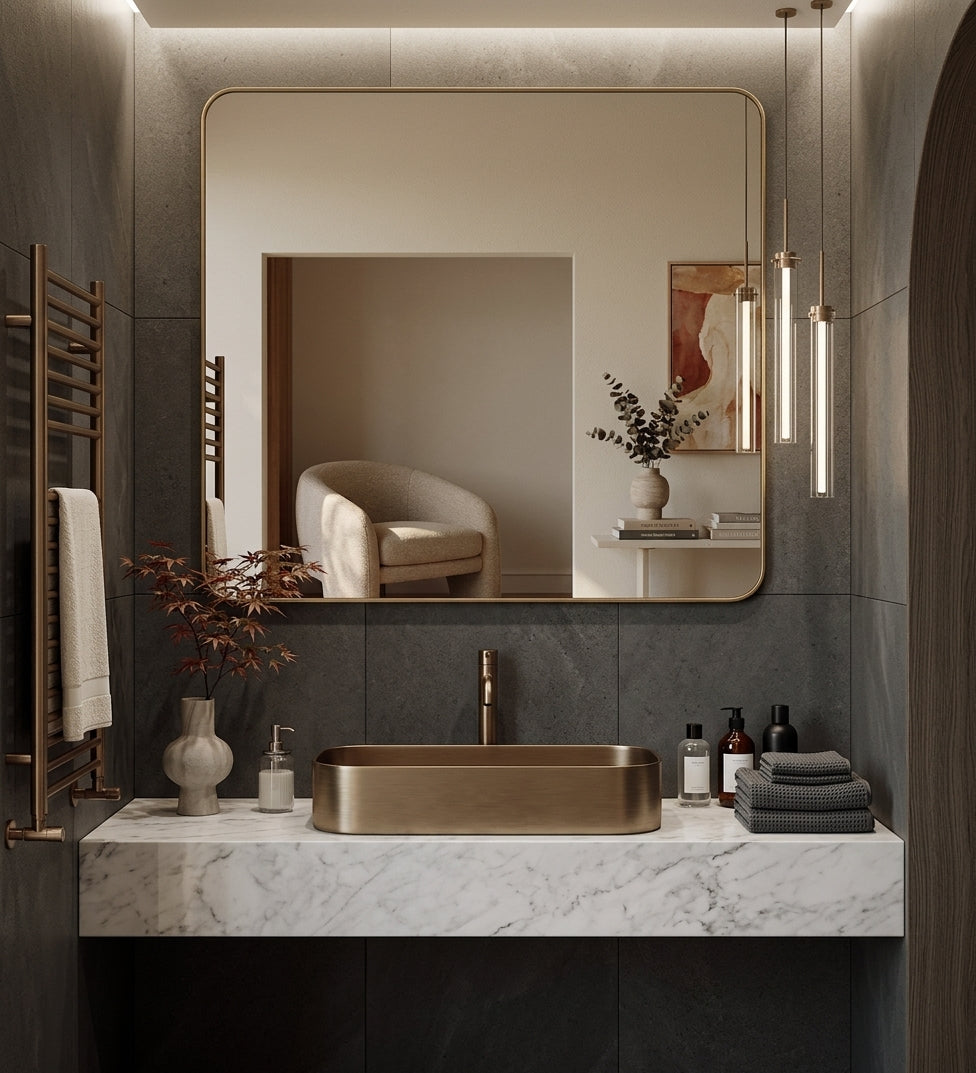 Espejo de baño rectangular sin luz Lisa canto redondo – imagen 4
