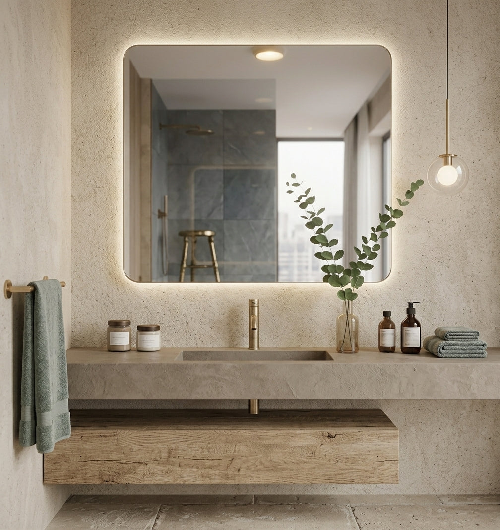 Espejo de baño LED rectangular retroiluminado Cleome – imagen 6