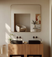 Espejo de baño rectangular sin luz Lisa canto redondo – imagen 1