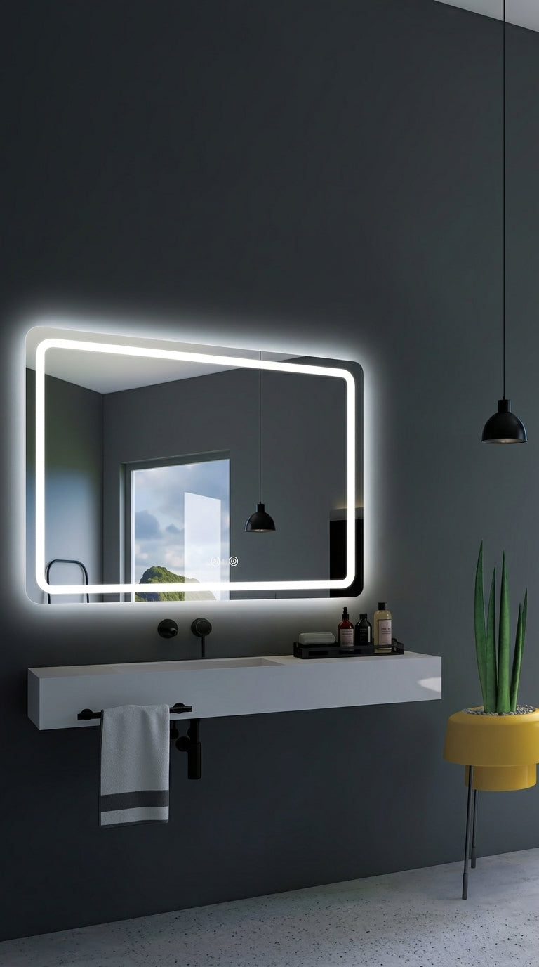 Espejo de baño LED rectangular con luz frontal Grecia – imagen 5
