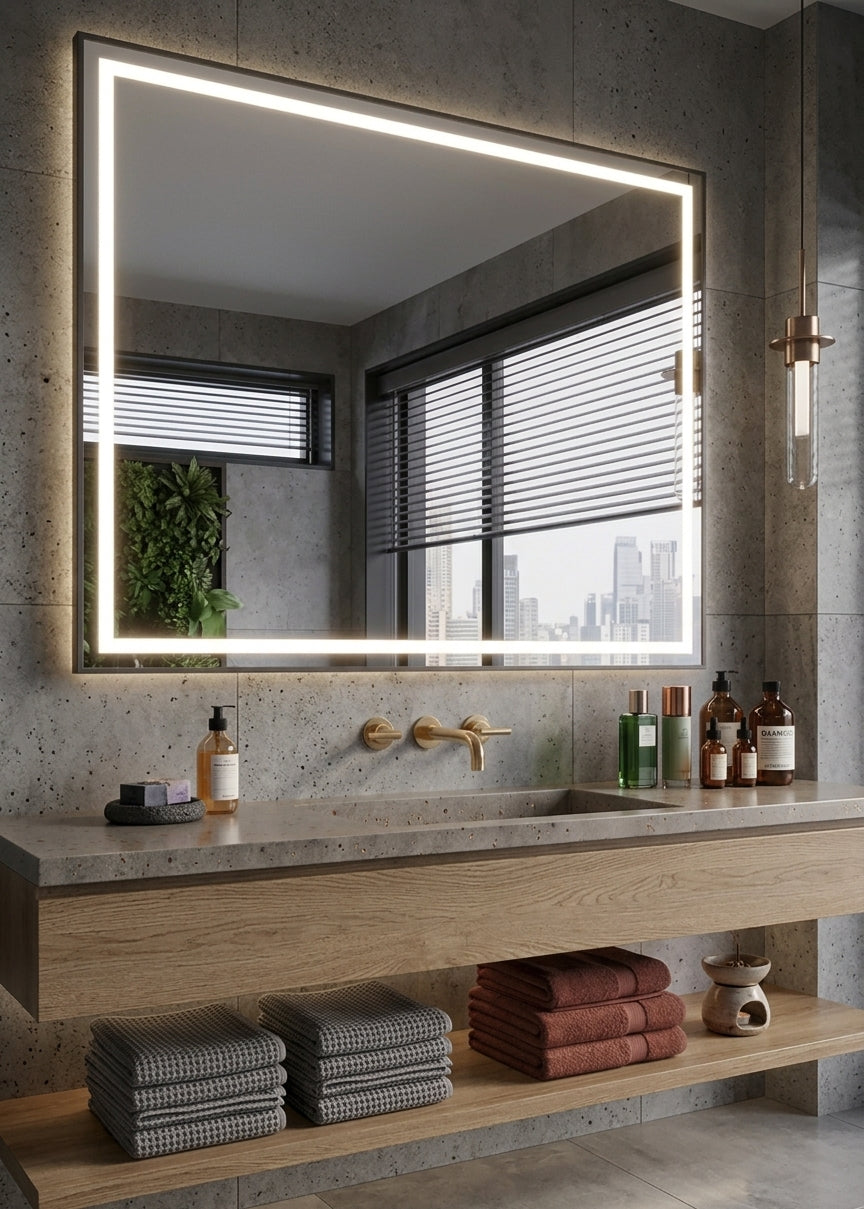 Espejo de baño LED rectangular retroiluminado Runo – imagen 5