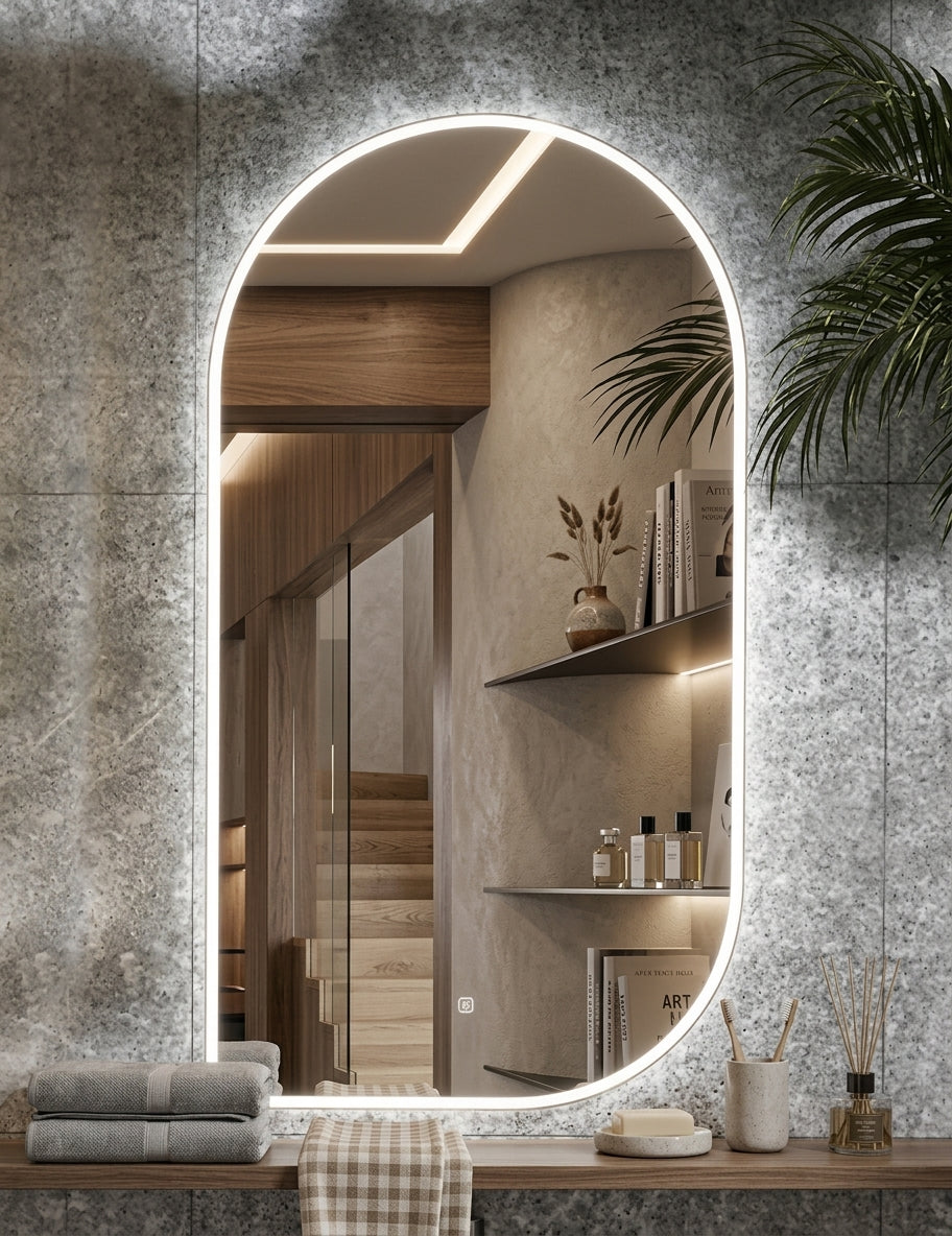 Espejo de baño LED ovalado retroiluminado Gales – imagen 1