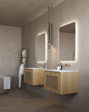 Espejo de baño LED rectangular retroiluminado Dinamarca – imagen 2