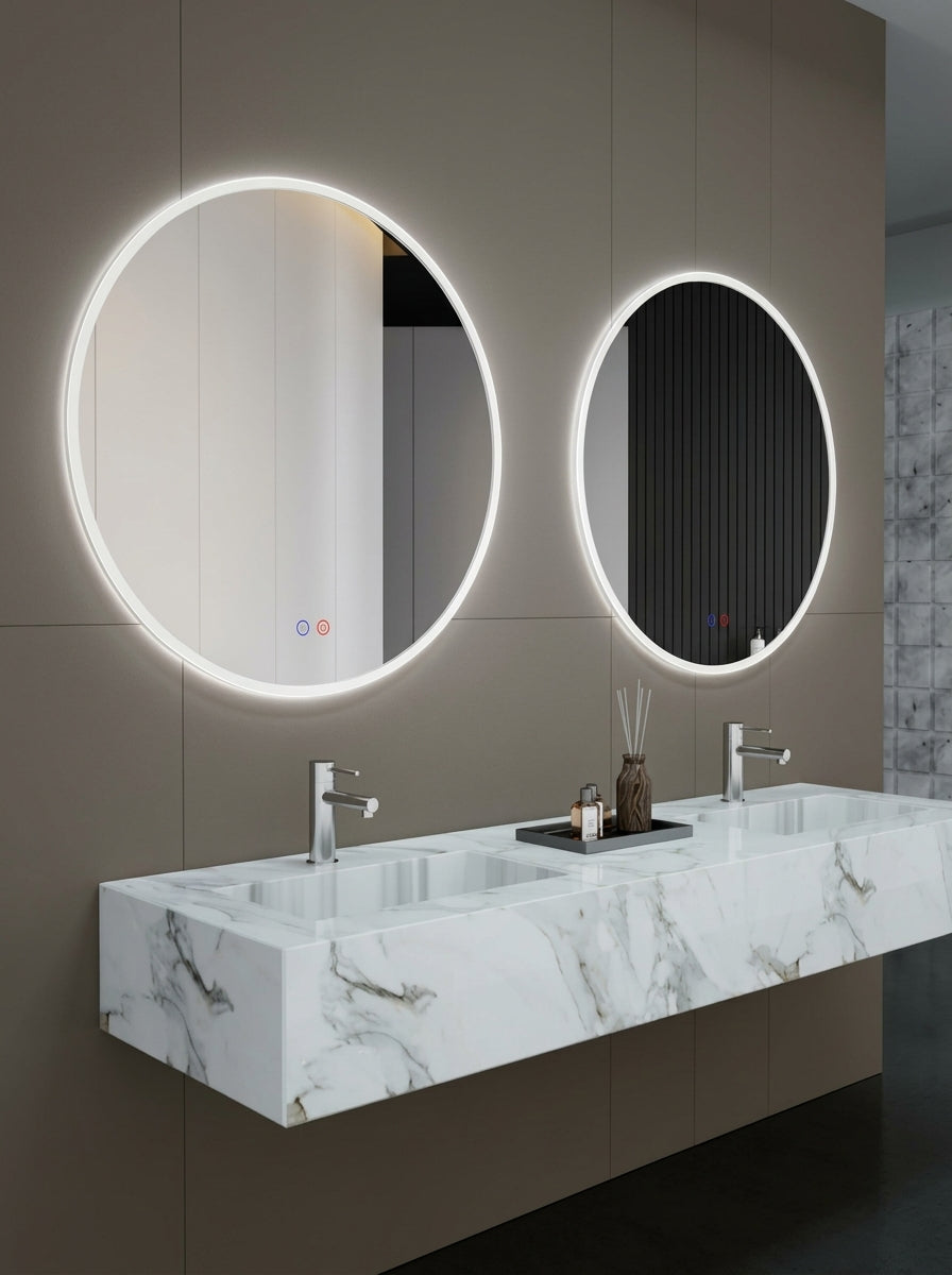 Espejo de baño LED redondo con marco iluminado Atenas – imagen 5