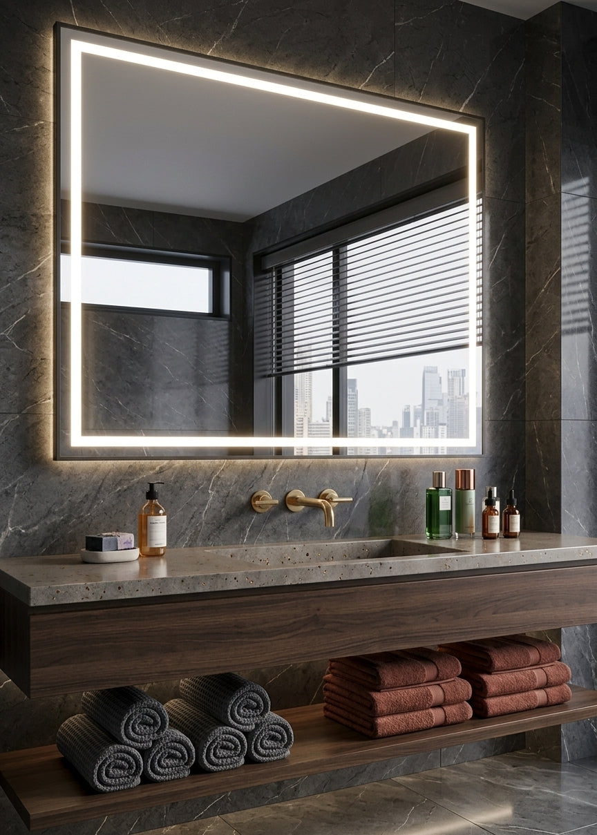 Espejo de baño LED rectangular retroiluminado Runo – imagen 4