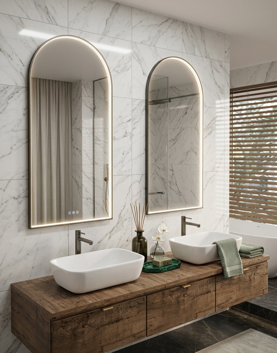 Espejo de baño LED ovalado con marco iluminado Roma – imagen 1