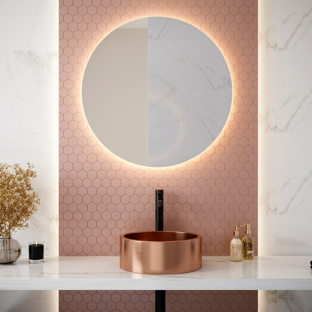 Espejo de baño LED redondo retroiluminado Dian – imagen 2