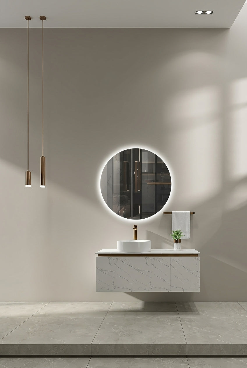 Espejo de baño LED redondo retroiluminado Oporto – imagen 2