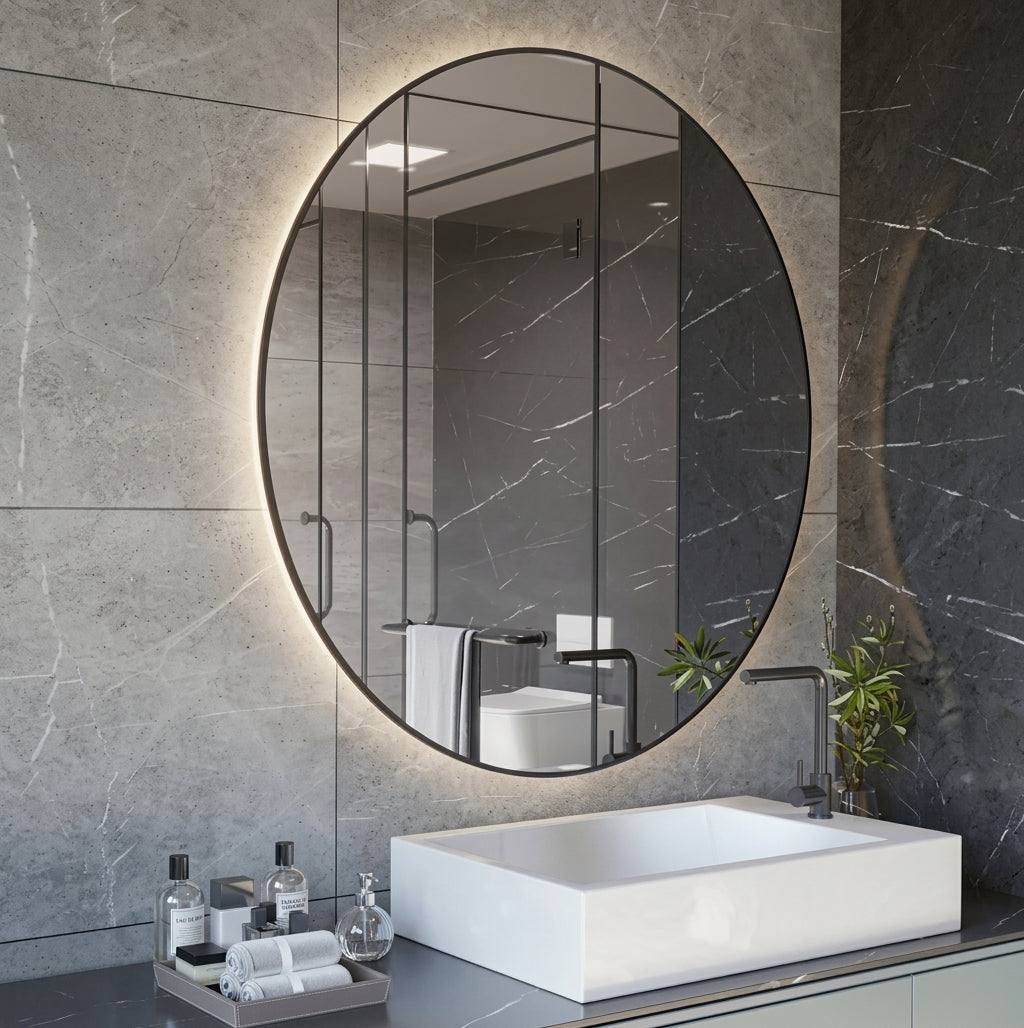 Espejo de baño LED redondo retroiluminado Mamba – imagen 2