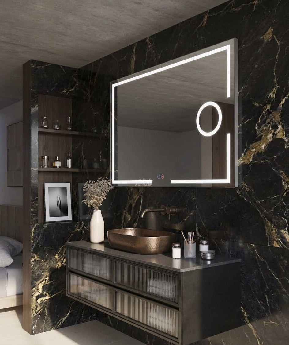 Espejo de baño LED rectangular con luz frontal Malta – imagen 5