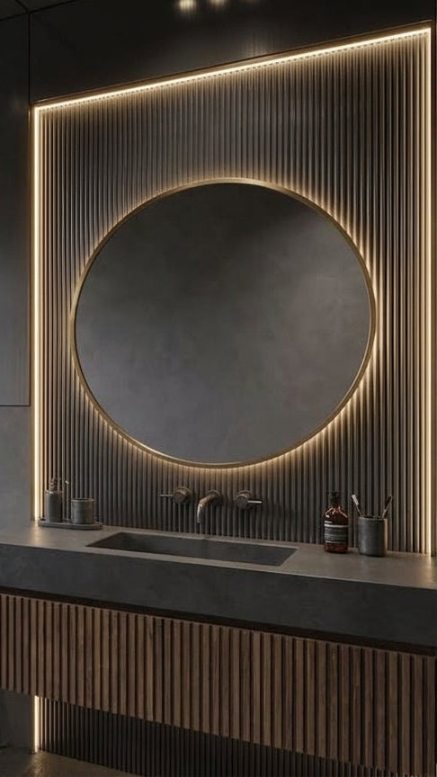 Espejo de baño LED redondo retroiluminado Lunix – imagen 4