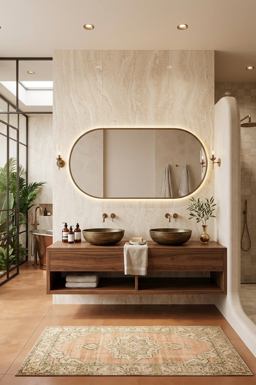 Espejo de baño LED ovalado con marco iluminado Canada – imagen 4