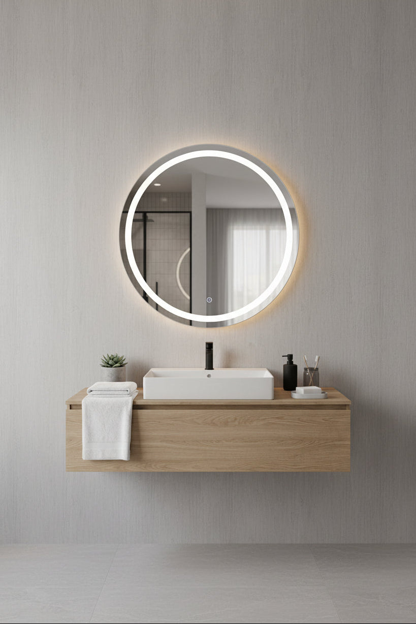 Espejo de baño LED redondo con luz frontal Rand – imagen 5
