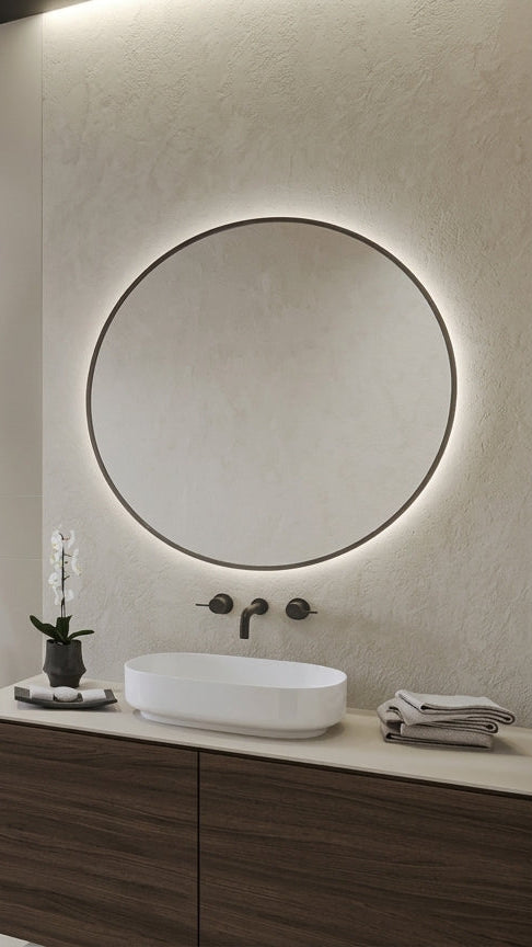 Espejo de baño LED redondo retroiluminado Lunix – imagen 2