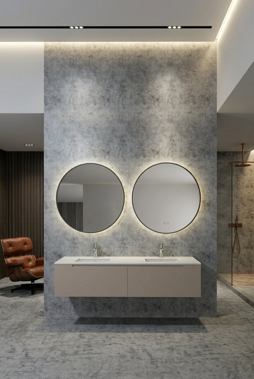 Espejo de baño LED redondo retroiluminado Fun – imagen 1