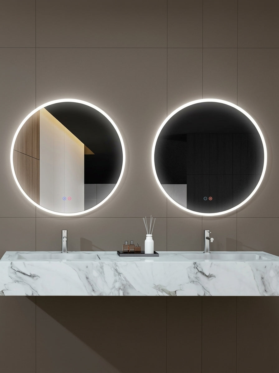 Espejo de baño LED redondo con marco iluminado Atenas – imagen 2