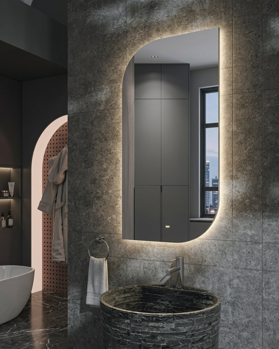 Espejo de baño LED rectangular retroiluminado Cardiff – imagen 1