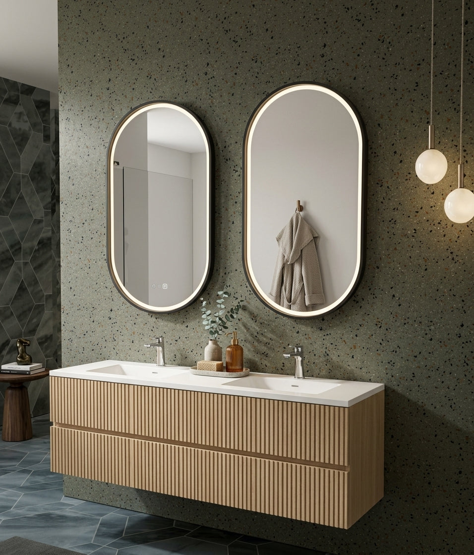 Espejo de baño LED ovalado con marco iluminado Rio – imagen 2