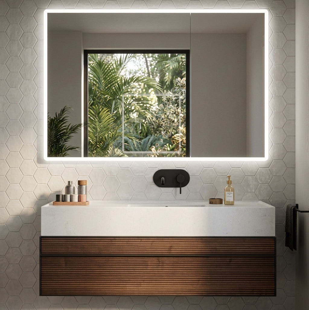 Espejo de baño LED rectangular retroiluminado Kale – imagen 4