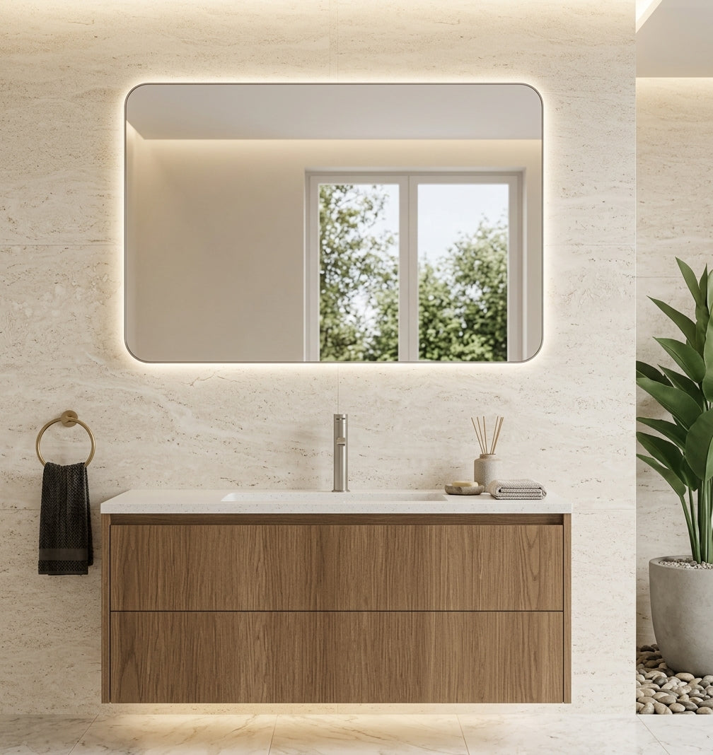Espejo de baño LED rectangular retroiluminado Cleome – imagen 3