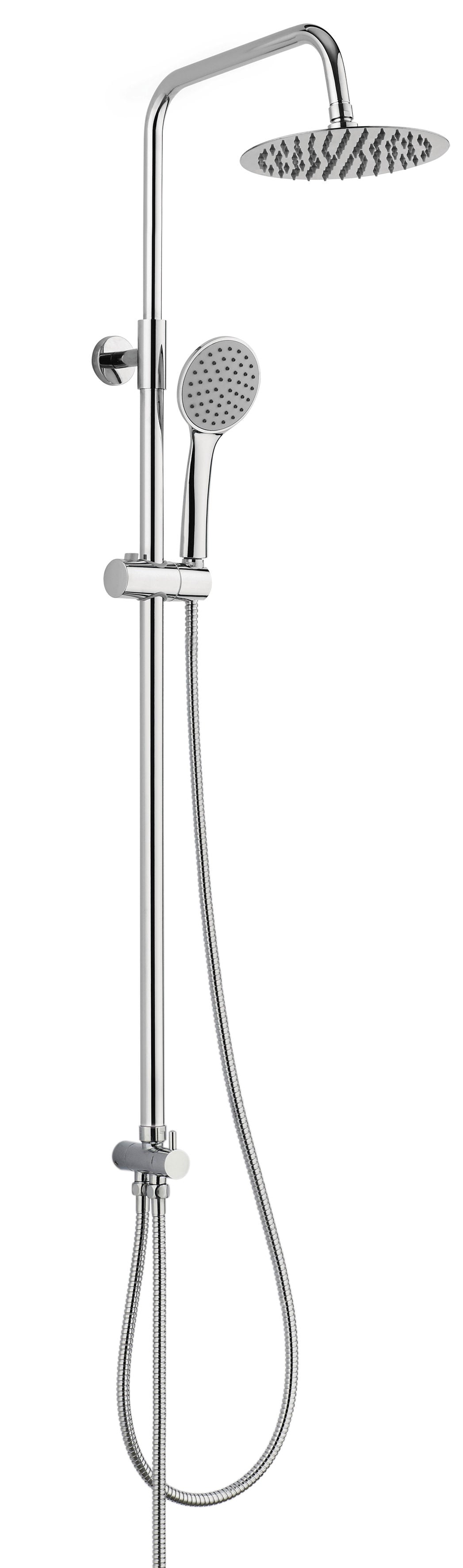 Columna de ducha serie Ergos con rociador de acero cromado KÄLLA – 25 cm – imagen 1