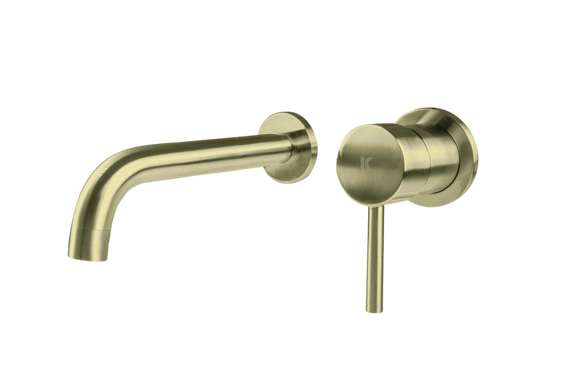 Grifo de lavabo empotrado serie Plenum KÄLLA – Oro cepillado