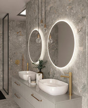 Espejo de baño LED redondo con luz frontal Bélgica – imagen 1